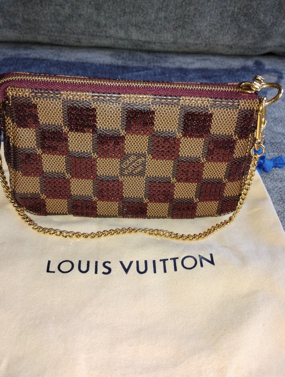 LOUIS VUITTON Mini "Limited Edition" Pochette  Damier Paillettes COA